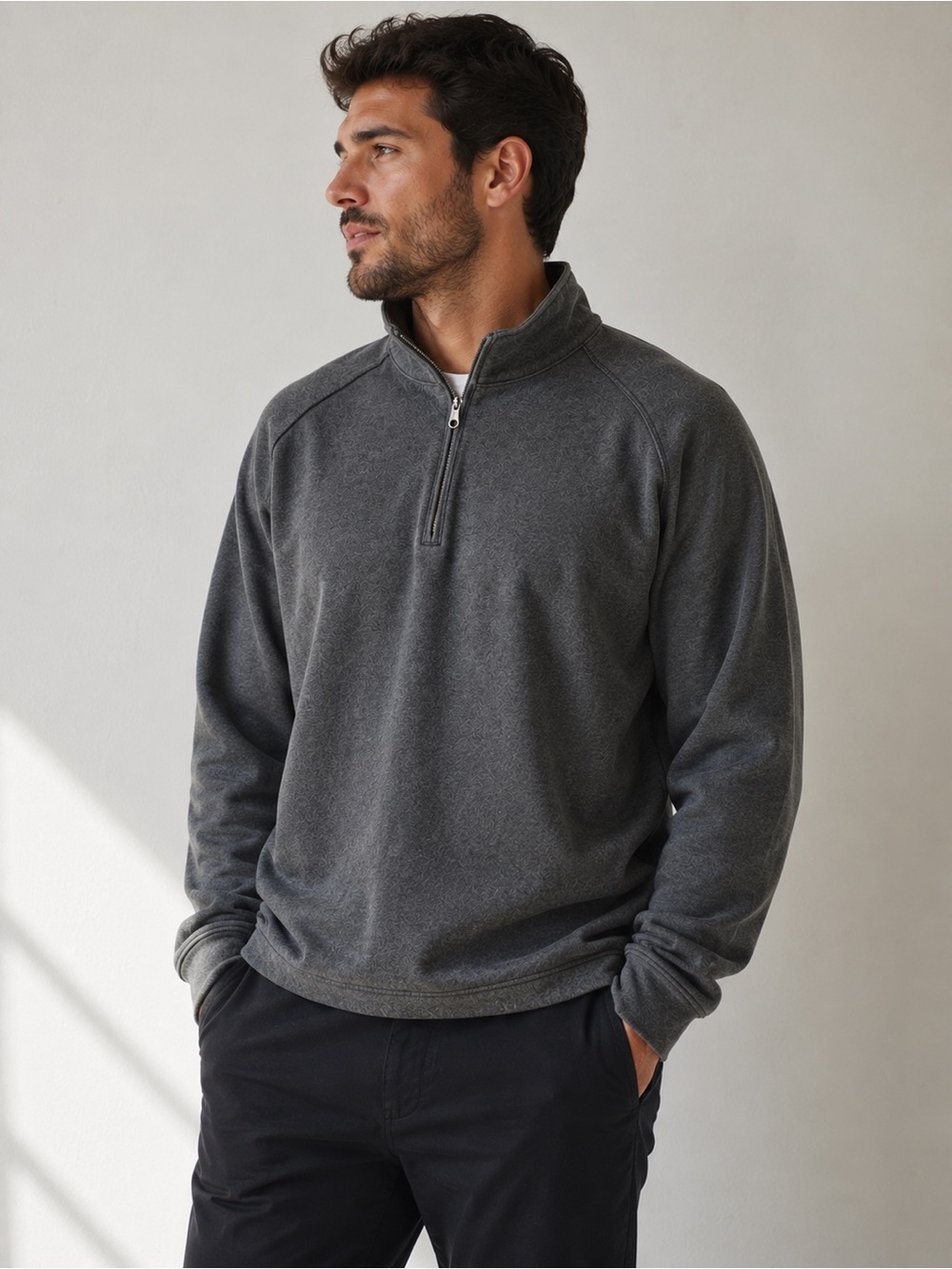 Pebble Beach Performance‎ 1/4 Zip Pullover Large Gray Athletic Golf Sweatshirt